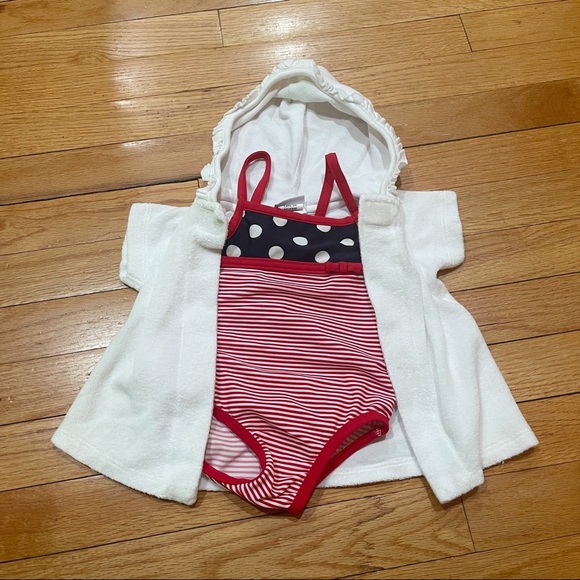 Florence Eiseman Swim Cover Up + Swimsuit Bundle Baby Girl Size 9M EUC - Picture 2 of 9